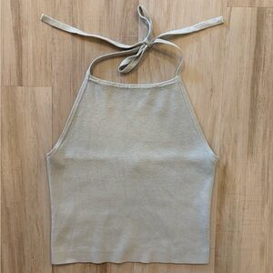 Brandy Melville Green Halter Knit Tank